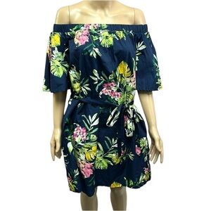 New York & Company - EC - Blue Floral Dress Size Large